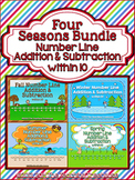 Number Line Addition & Subtraction Within 10 ~ Four Season
