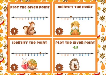 Preview of Fall Number Line Task Cards