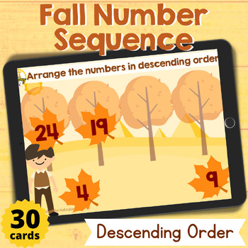 Preview of Fall Number Sequence Descending Order Boom Cards