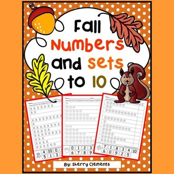 Preview of Fall Numbers 0-10 | October | Counting to 10 | Worksheet | Cut and Paste