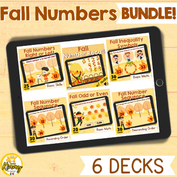 Preview of Fall Numbers Boom Cards Bundle