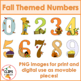 Fall Themed Number Clip Art for Digital & Paper Resources
