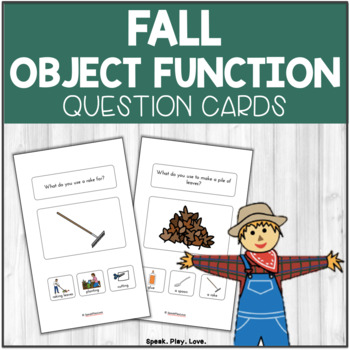 Preview of Fall Object Function Questions for Speech Therapy | Fall Vocabulary Words