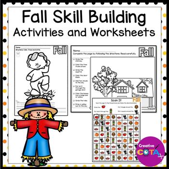 Preview of Occupational Therapy Fall Fine Motor Visual Perception Worksheets & Activities