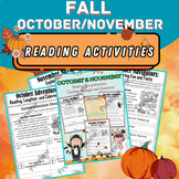 Fall / October, November Reading Comprehension activity - 