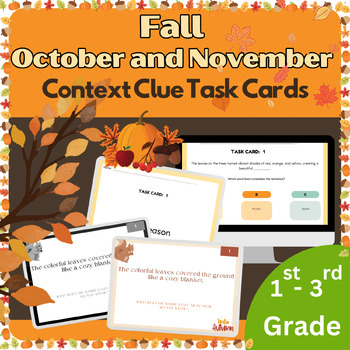 Preview of 40 Fall / October and November: Context Clue Task Cards