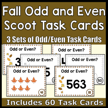 Preview of Fall Odd and Even Scoot Task Card Activity