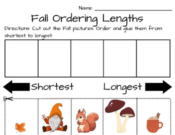 Preview of Fall Ordering Lengths Worksheets