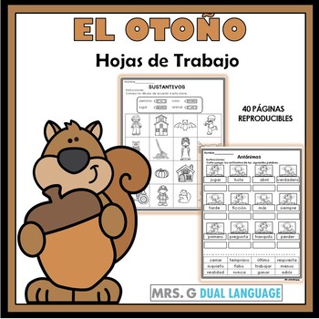 Preview of Fall Literacy Packet in Spanish /El otoño hojas de trabajo