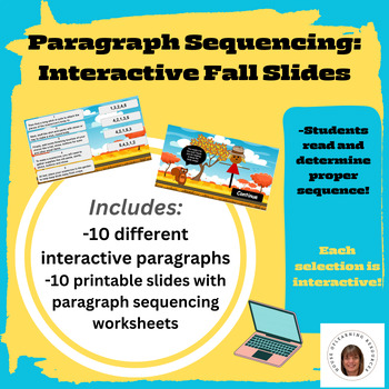 Preview of Fall Paragraph Sequencing: Grade 3 EQAO - Interactive Google Slides