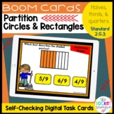 Fall Partition Circles and Rectangles BOOM™ Cards 2.G.3