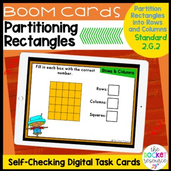 Preview of Fall Partitioning Rectangles into Rows and Columns BOOM™ Cards 2.G.2