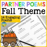 Fall and Halloween Partner Poems Reading Activities