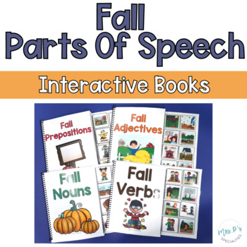 Preview of Fall Parts Of Speech Interactive Books - Adapted Books for ELA & Language