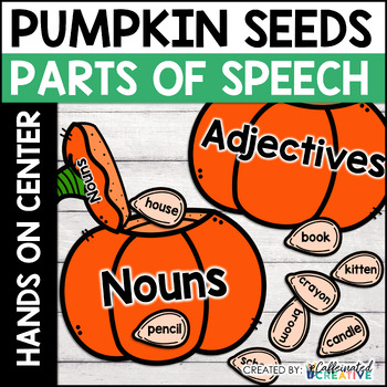 Preview of Fall Parts of Speech Activity and Center- Parts of Speech Pumpkins