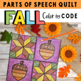 Fall Parts of Speech Color by Code Quilt