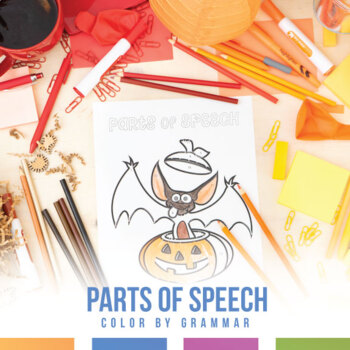 Preview of Fall Parts of Speech Coloring Sheet Fall Grammar Activity