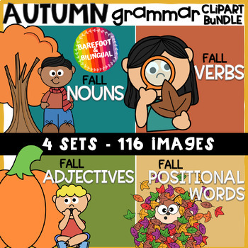 Preview of Fall Parts of Speech Grammar Clipart Bundle