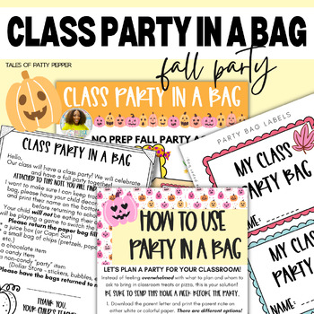 Preview of Fall Party in a Bag- NO PREP