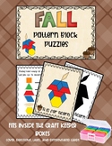 Fall Pattern Block Differentiated Activity cards for Task Box