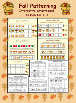 Preview of Fall Patterning Interactive Smartboard Lesson for K-1