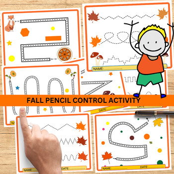 Preview of Fall Pencil Control Worksheets (October-November)
