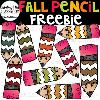 Preview of Fall Pencil Freebie {Free Pencil Clip Art}