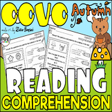 Fall Phonics CCVC Words Reading Comprehension Worksheets Pack