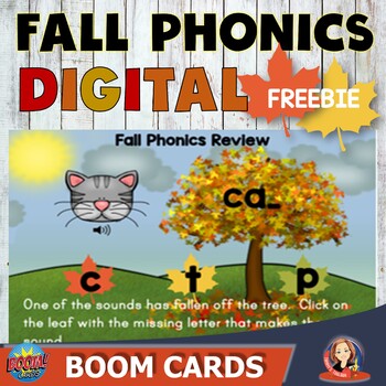 Preview of Fall Phonics Digital Boom Task Cards