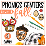 Fall Phonics Games and Centers - Level 1 | Short Vowels | 