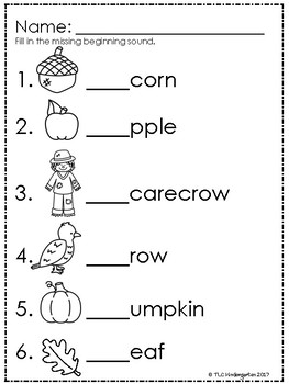 Fall Morning Work by TLC Kindergarten | Teachers Pay Teachers