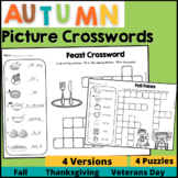 Fall Picture Crossword Puzzles (phonics, fill-in, scramble)