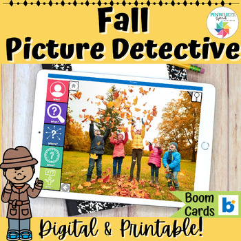 Preview of Fall Photos Picture Detective Boom Cards™ Speech Therapy Answering Questions