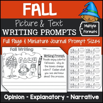 Preview of Fall Picture Writing Prompts (Opinion, Explanatory, Narrative)