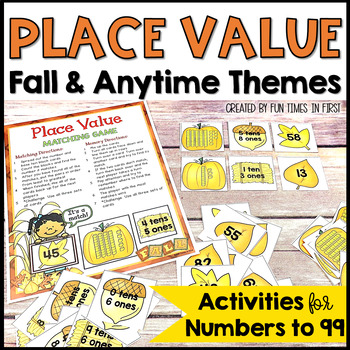 Preview of Fall Place Value Activities and Centers - Place Value to 99 