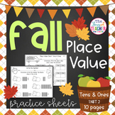 Fall Place Value Practice Sheets Tens and Ones