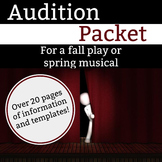 Fall Play & Spring Musical Audition Packet Template