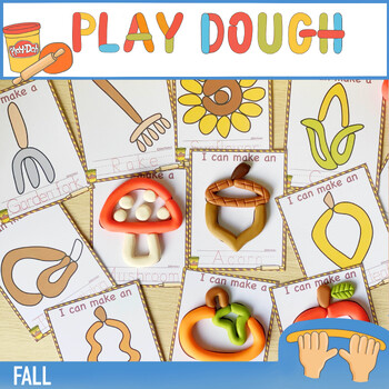 Preview of Fall Playdough Mats - Fine Motor Play Doh Cards for Preschoolers DIY Activities