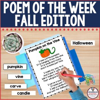 Preview of Fall Poems of the Week August & September Fluency Activities Poetry Lessons