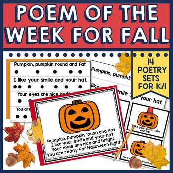 Preview of Fall Poem of the Week for Kindergarten and First Grade, Pocket Chart Activities