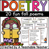 Fall Poems for Poetry Unit - Poem Worksheets