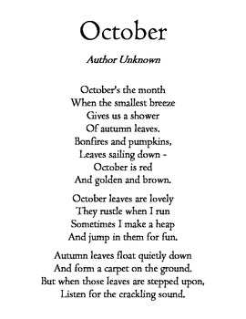 Preview of Fall Poems for Visualizing