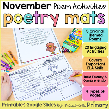Preview of Fall Poems of the Week - November Poetry Activities for Shared Reading & Fluency