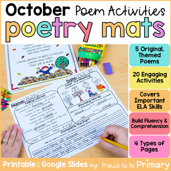 Preview of Fall Poems of the Week - October Poetry Activities for Shared Reading & Fluency