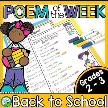 Preview of Poem of the Week for Back to School - 4 Poems with Reading & Writing Activities
