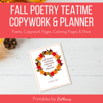 Preview of Fall Poetry Teatime Copywork and Planner for Language Arts