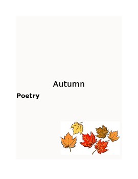 Fall Poetry packet by Debbie Deramo | Teachers Pay Teachers