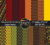Fall Polka Dots on Black Digital Papers | Commercial Use D