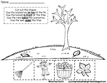 fall positional words activity common core k g 1 by mrspayton tpt