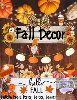 Preview of Fall Posters, Bulletin Border, Bulletin Banner-Pre K-5